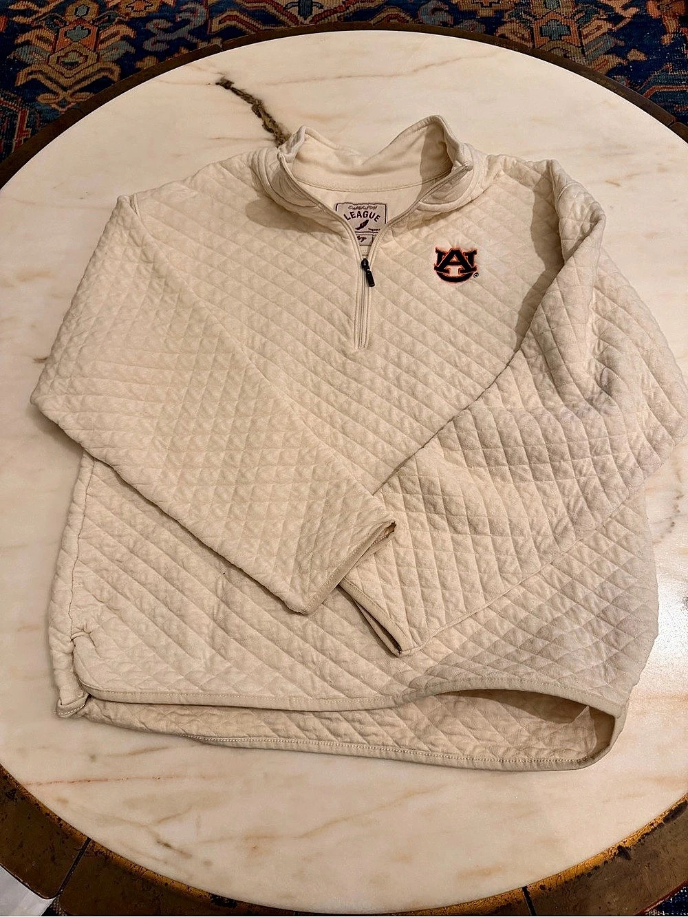 Women’s League Quilted Quarter Zip Pullover Large with Auburn Logo